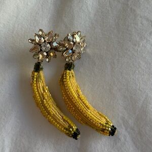 Mignonne Gavigan Yellow Banana Crystal Earrings